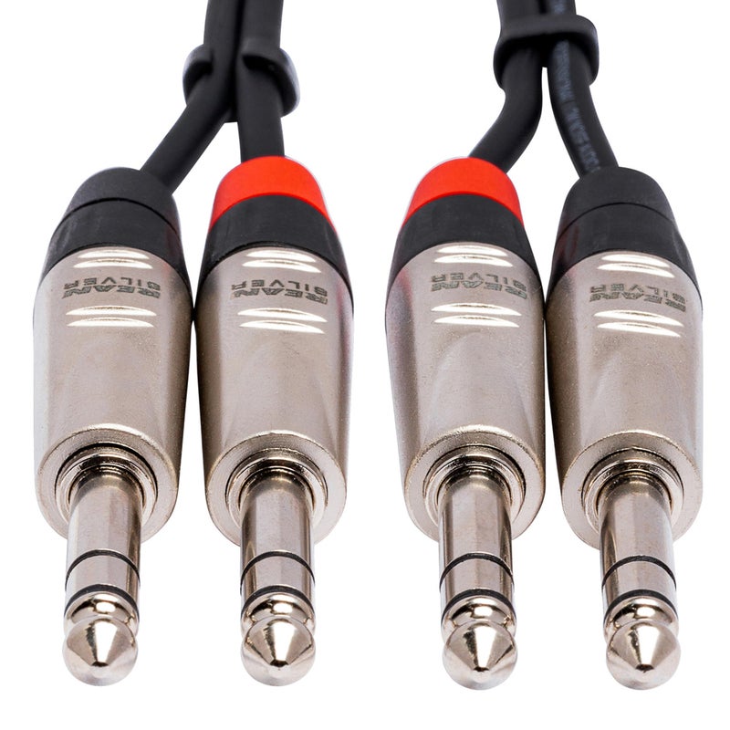 Hosa HSS-003X2 Pro Stereo Interconnect, Dual REAN 1/4" TRS to Same, 3 Feet - Image 4